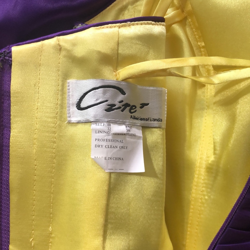 Cire purple and gold strapless gown. - Picture 8 of 9